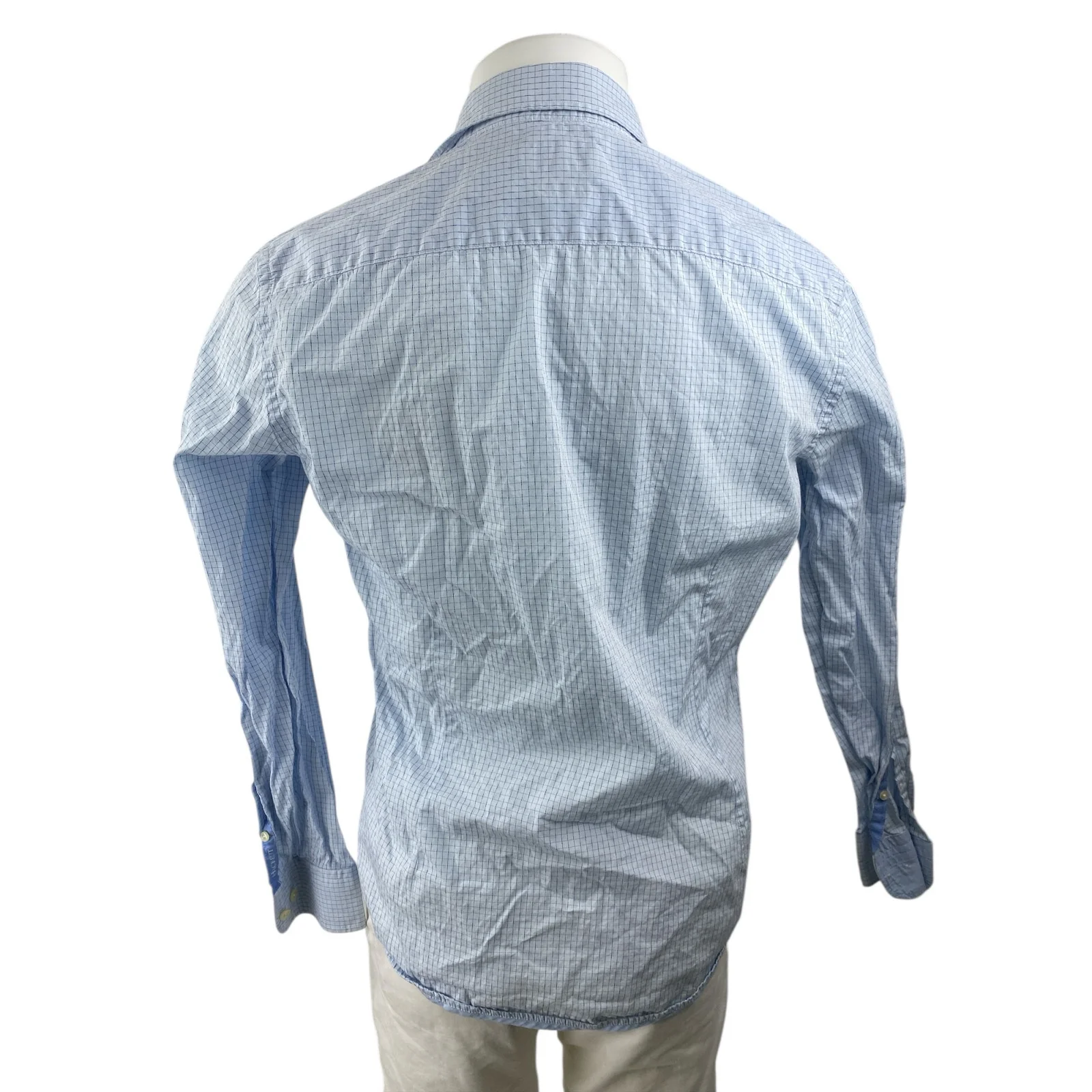 Hackett Men's Blue Slim Fit Long Sleeve Button Down Windowpane Shirt Top Size S - Image 2
