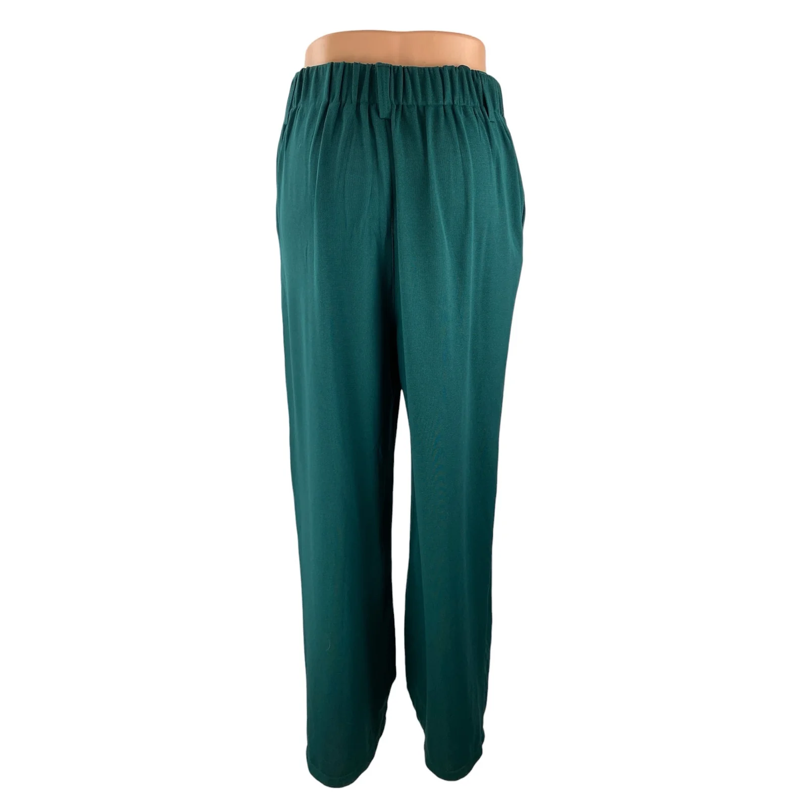 Halara Womens Green High Waisted Pleated Palazzo Wide Leg Trousers Dress Pants S - Image 4