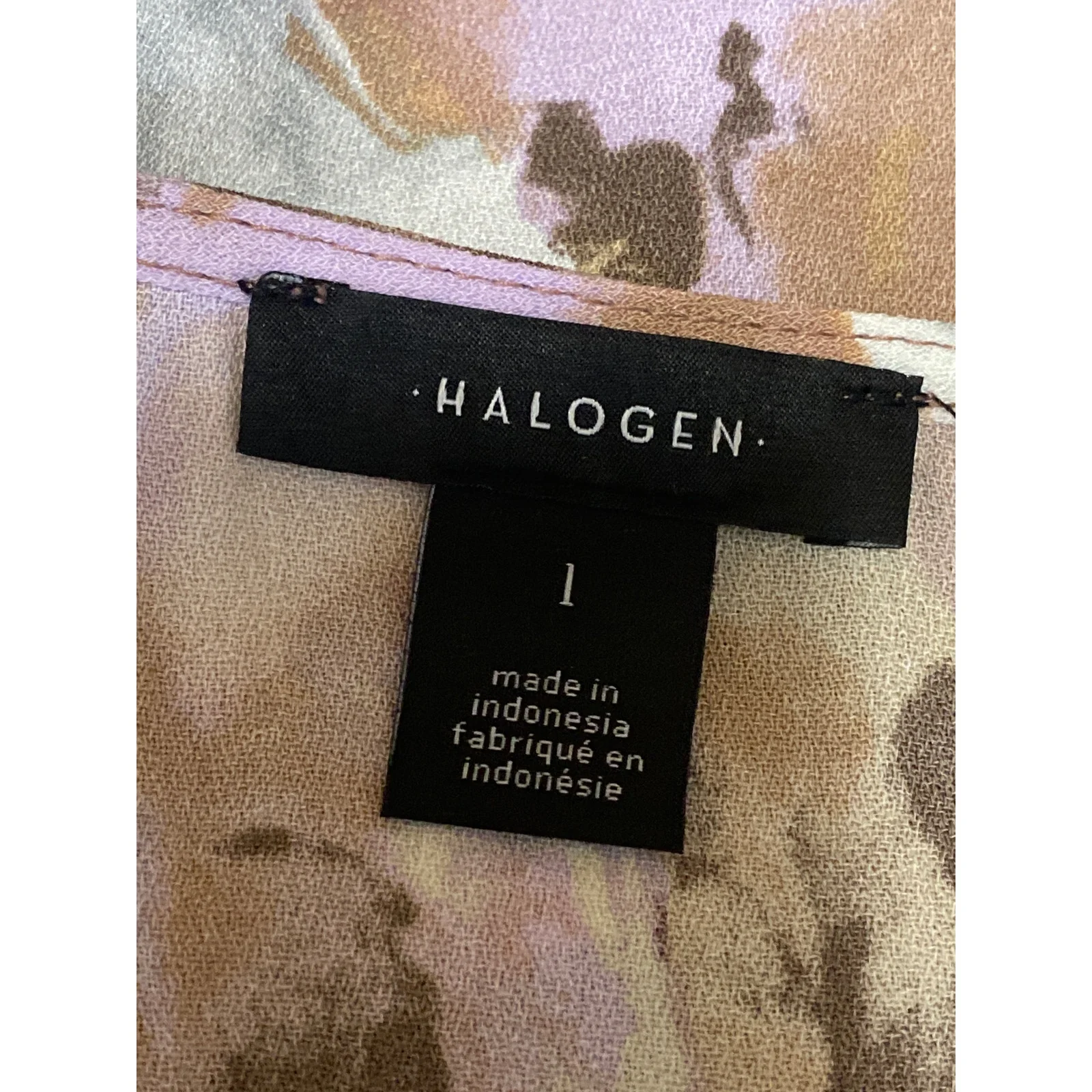 Halogen Beige Multicolor Floral Short Flutter Sleeve V Neck Wrap Maxi Dress Sz 1 - Image 5