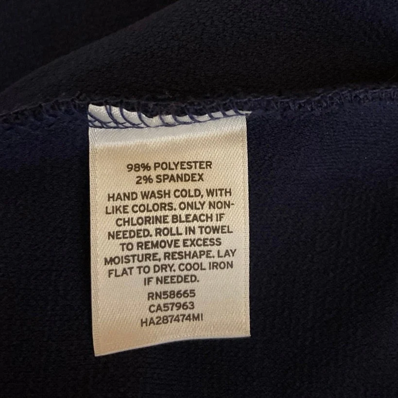 Halogen Blue Crewneck Sleeveless Back Zip A-Line Mini Ribbed Knit Dress Size L - Image 6