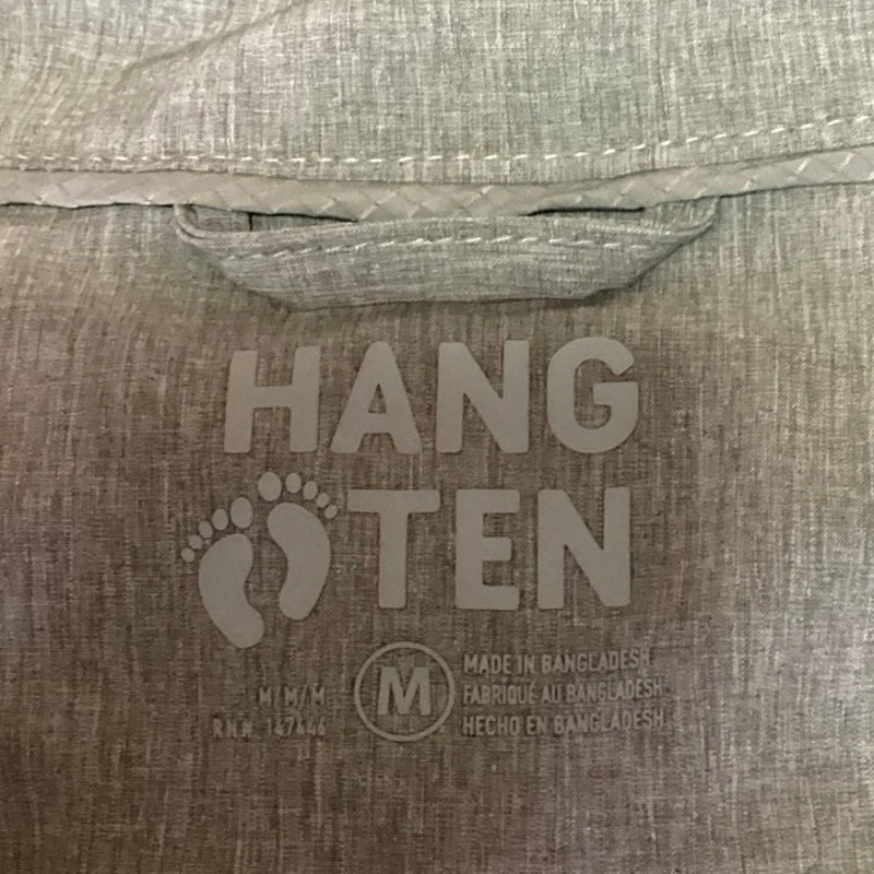Hang Ten Gray Full Zip Water Repellant Activewear Hybrid Windbreaker Jacket Sz M - Image 4