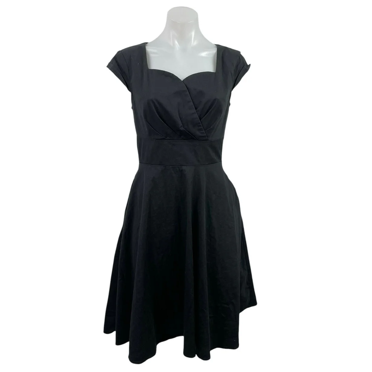 Hanpceirs Black 1950s Vintage Party Cocktail Sweetheart Fit & Flare Mini Dress M