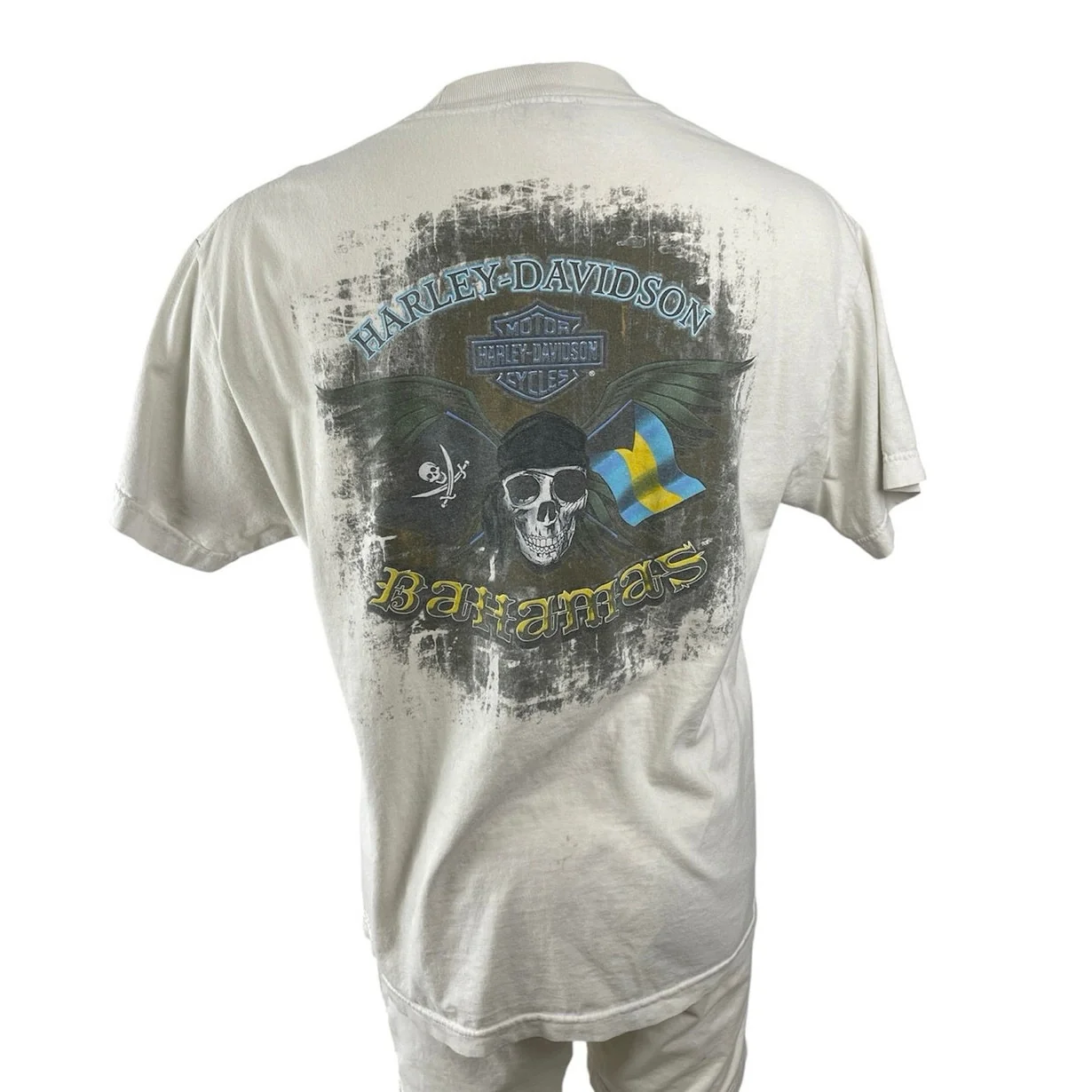 Harley Davidson Men's Gray Bahamas Graphic Print Short Sleeve T Shirt Tee Top - Image 3