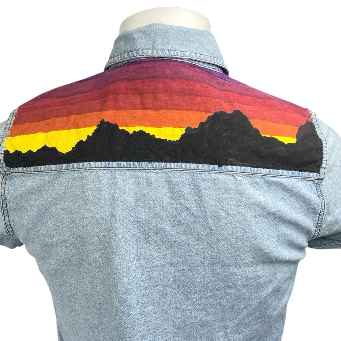 Harley Davidson Women's Upcycled Short Sleeve Graphic Print Denim Jean Shirt Top - Image 5