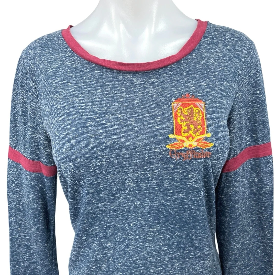 Harry Potter Gryffindor House Women's Blue Long Sleeve Pullover Tee Shirt Top M - Image 3