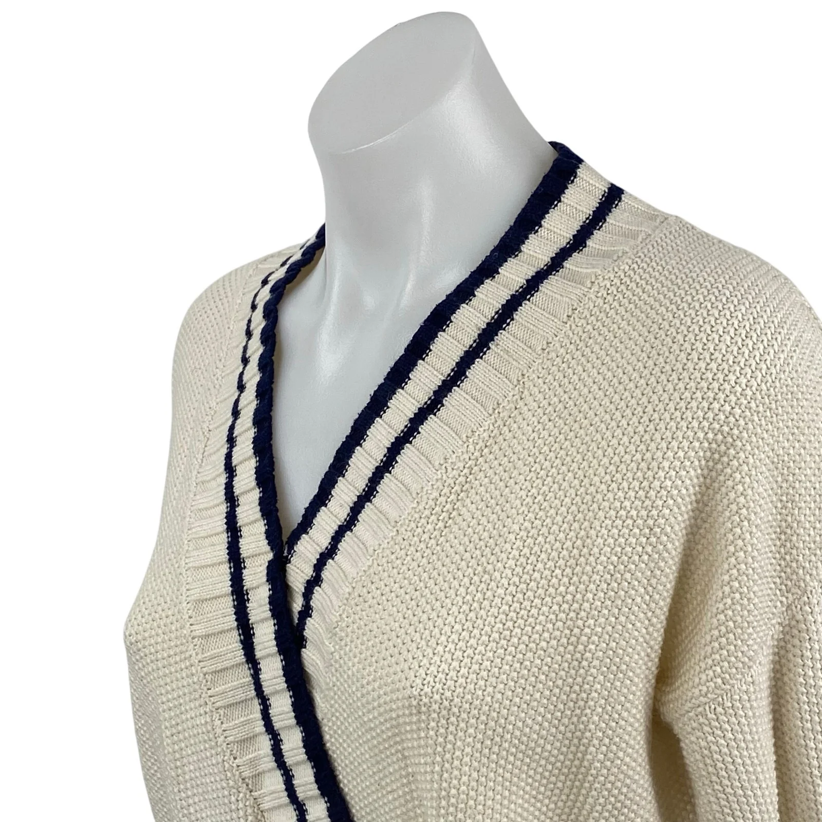 Heartloom Kian Women's Cream V Neck Long Sleeve Wrap Sweatshirt Sweater Top XS - Image 2