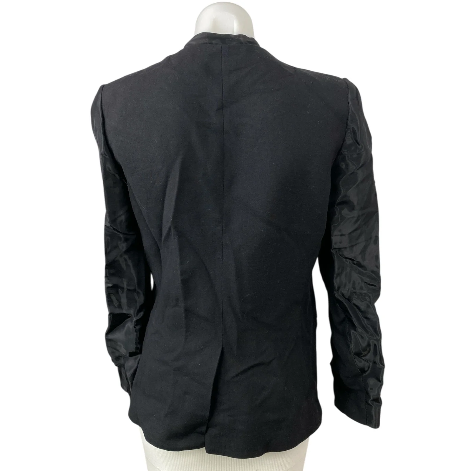Helmut Lang Women's Black Long Sleeve One Button Silk Lined Blazer Coat Jacket 4 - Image 2