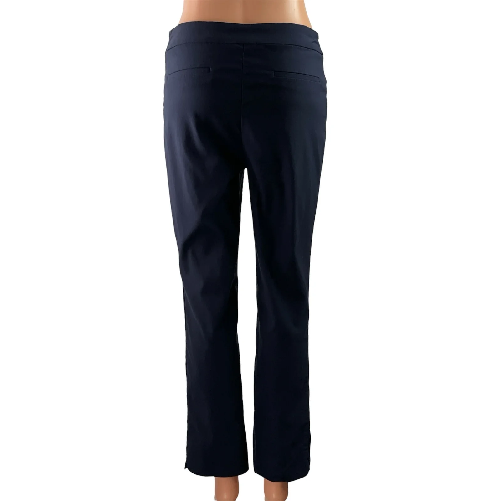 Hilary Radley Womens Blue Mid Rise Slim Fit Flared Leg Trousers Dress Pants Sz S - Image 3