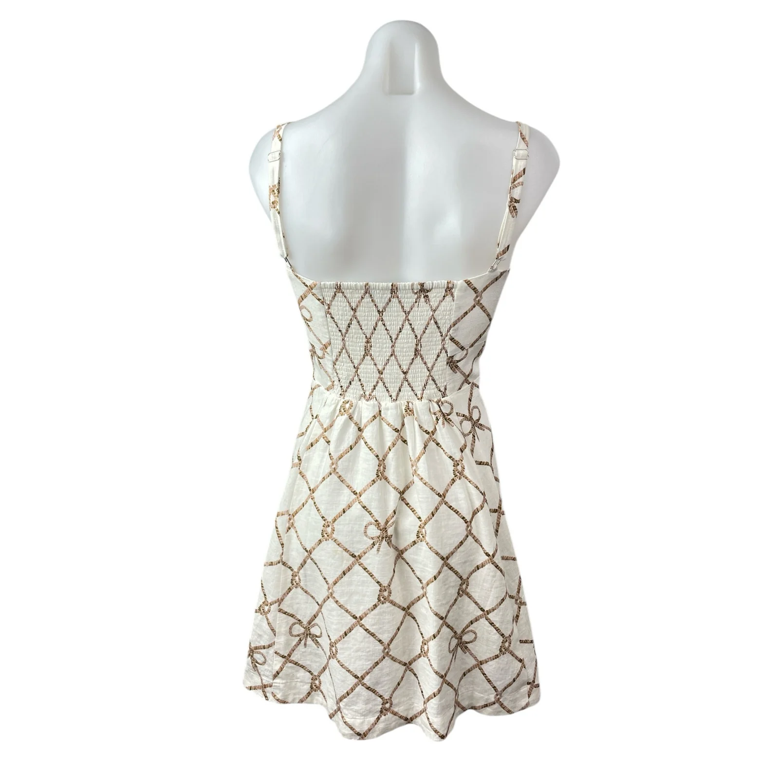 Hill House Home The Margot White Knot Linen Sleeveless Fit & Flare Mini Dress XL - Image 4