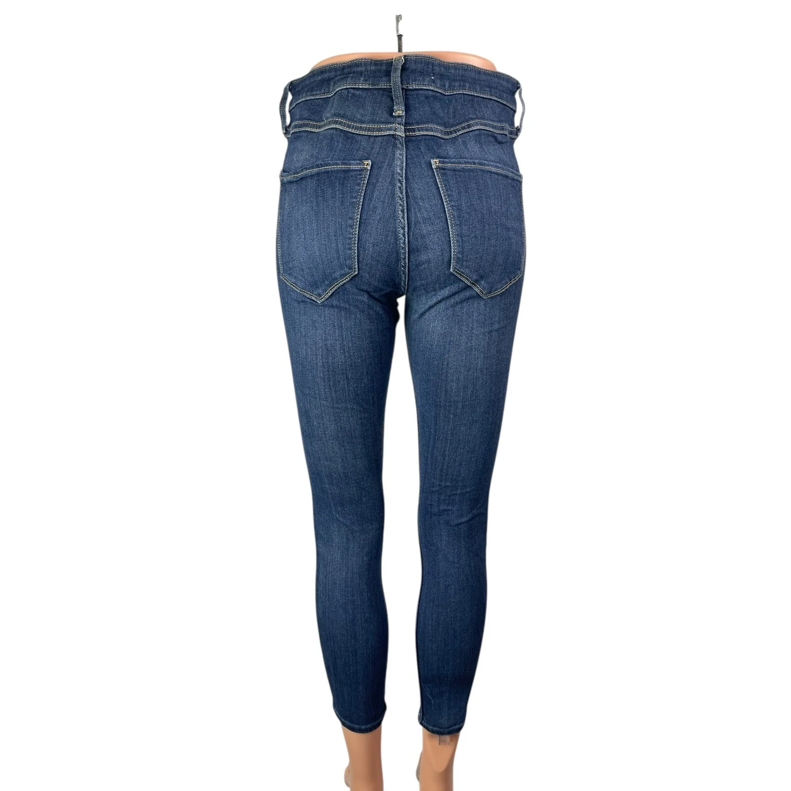Hollister Blue High Rise Distressed Ripped Skinny Mom Denim Jeans Pants W28/ L26 - Image 2