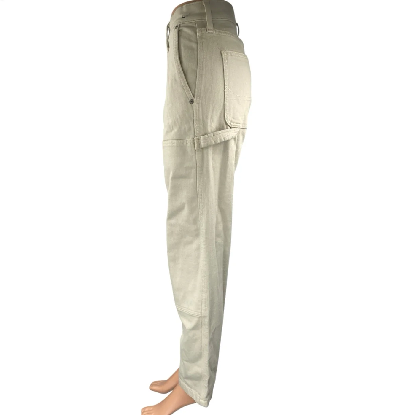Hollister Epic Flex Cream High Rise Loose Carpenter Straight Trousers Pants 30 - Image 2