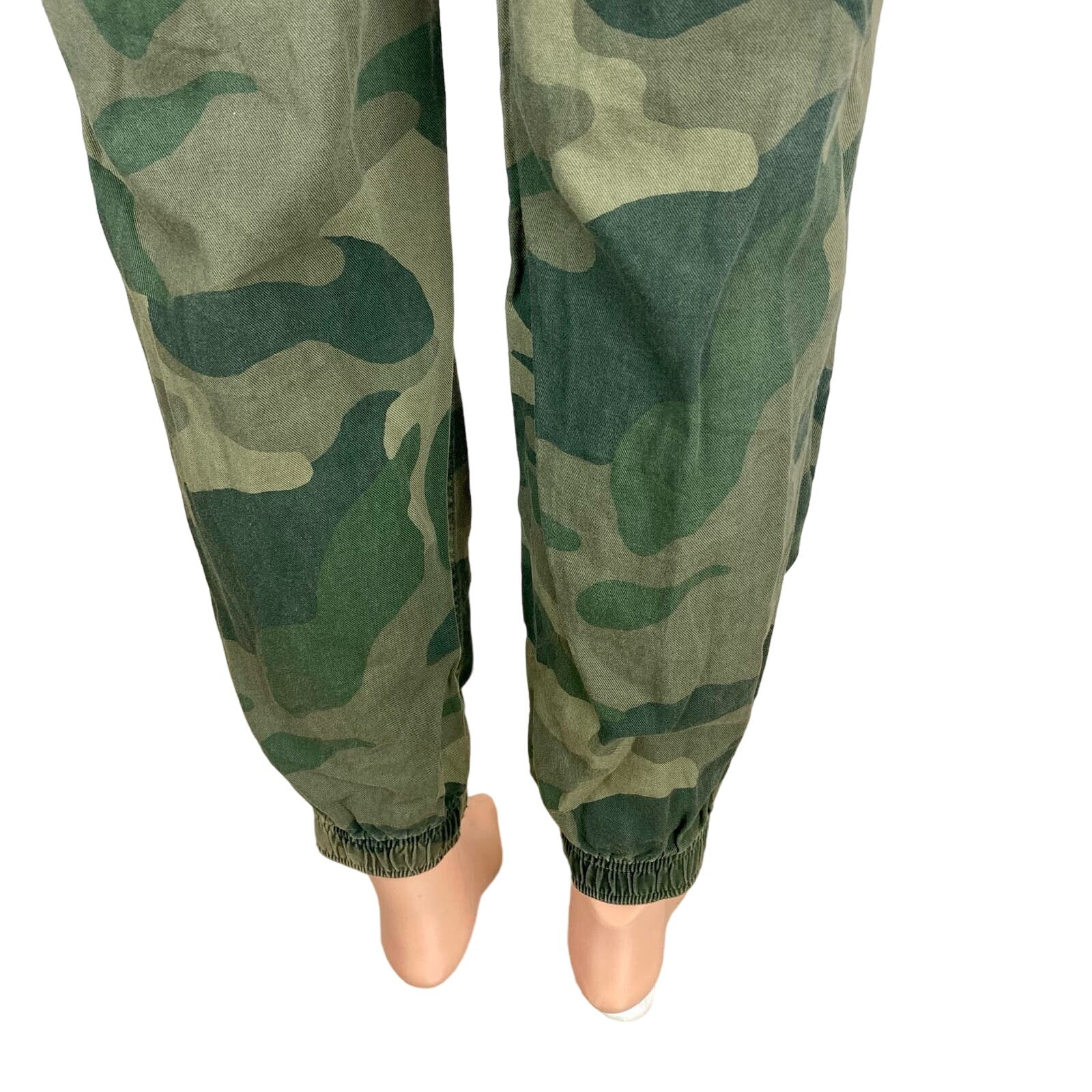 Hollister Green Camouflage Ultra High Rise Drawstring Jogger Trouser Pants Sz XS - Image 8