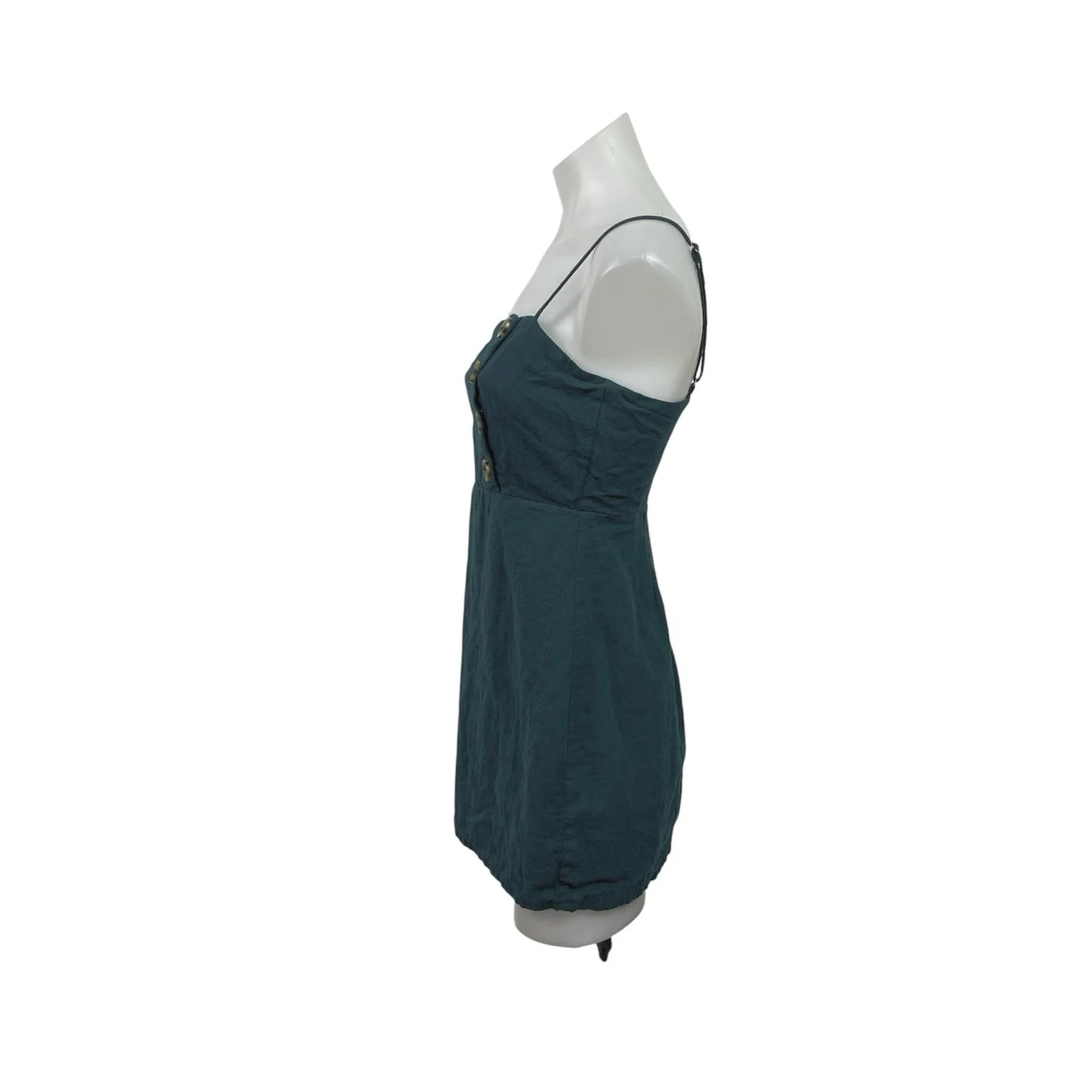 Honey Belle Sleeveless Button Up Mini Cami Tank Flare A-Line Romper Sun Dress S - Image 2