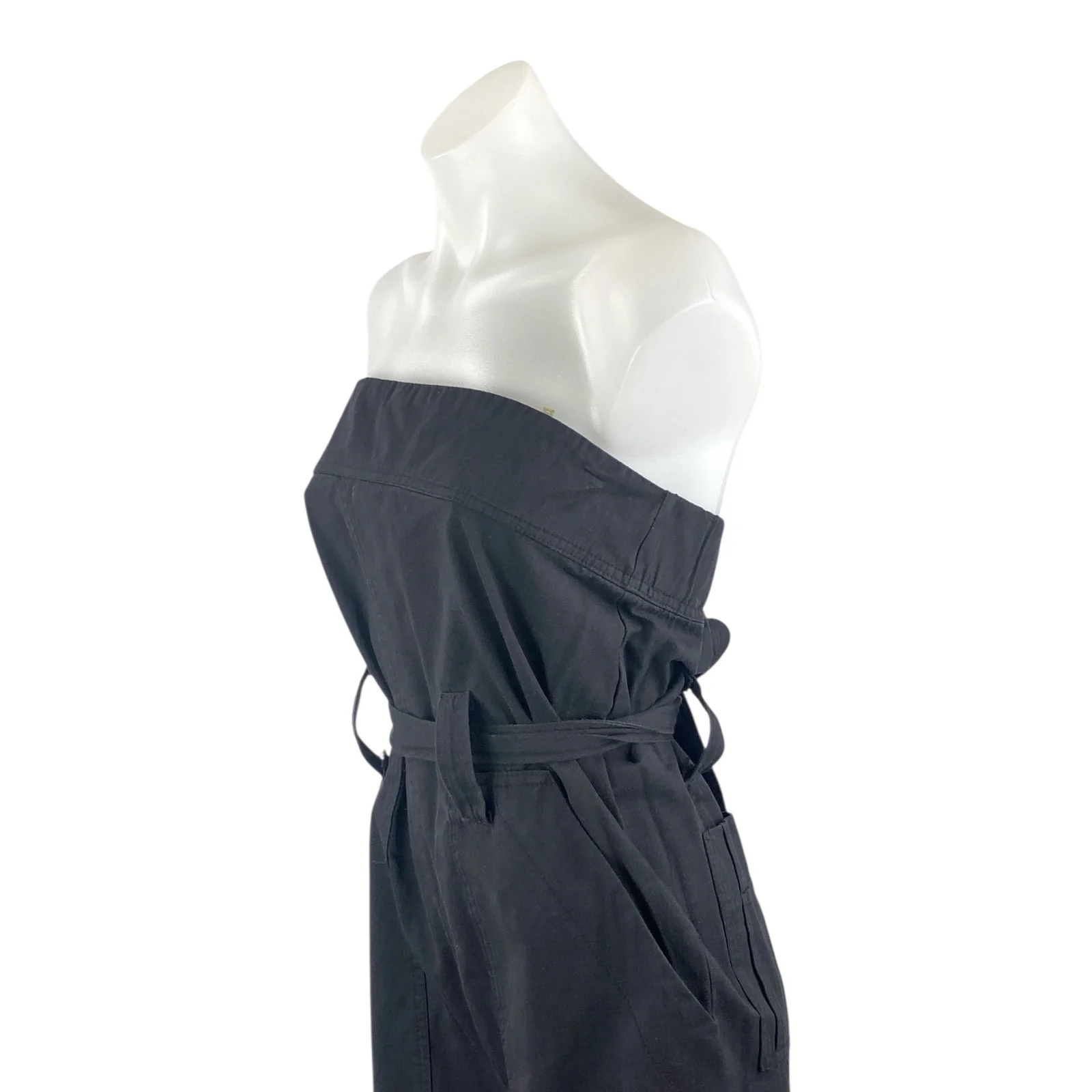 Hot & Delicious Black Strapless Tube Bandeau Belter Wide Leg Jumpsuit Romper M - Image 2
