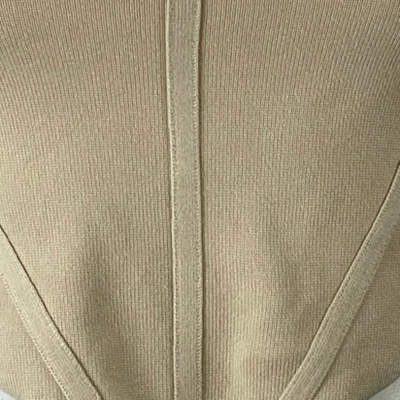 House of Harlow 1960 Beige Knit Sleeveless Square Neck Crop Corset Tank Top XS - Image 2