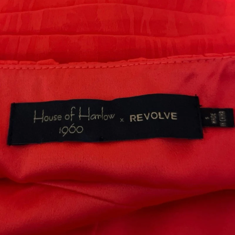 House of Harlow 1960 Red Sleeveless Tie Strap Peplum Cami Camisole Tank Top Sz S - Image 3