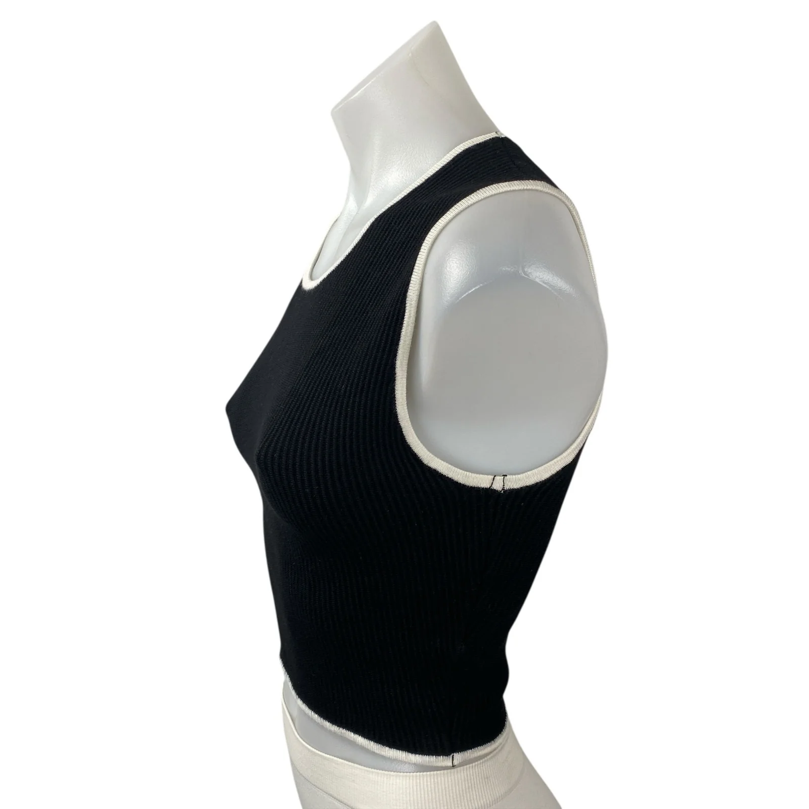 House of Harlow 1960 Women's Black Sleeveless Ribbed Knit Tank Crop Top Size S - Image 3