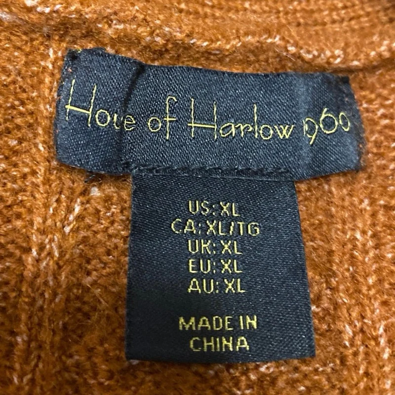 House of Harlow 1960 Women's Brown Long Sleeve Button Up Cardigan Sweater Top XL - Image 2