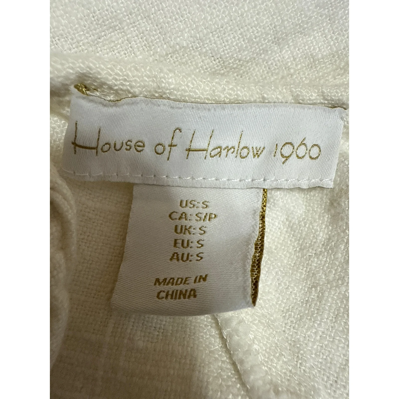 House Of Harlow 1960 Women's White Linen Short Puff Sleeve Crop Blouse Top Sz S - Image 3