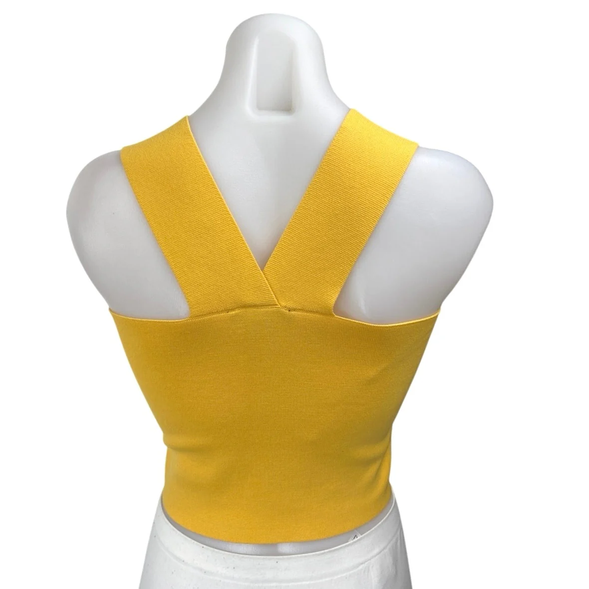 House of Harlow 1960 Yellow Sleeveless Knit Cami Camisole Tank Crop Top Size S - Image 2