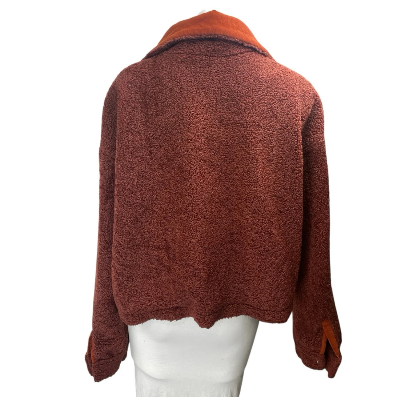 House of Sunny Brown Long Sleeve Half Snap Fleece Teddy Sweater Top Size 8 - Image 2