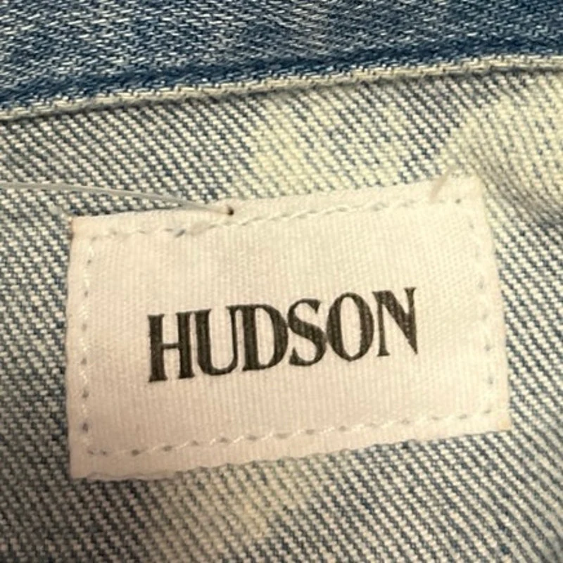 Hudson Women's Blue Floral Medium Wash Button Down Denim Jean Jacket Size M - Image 4