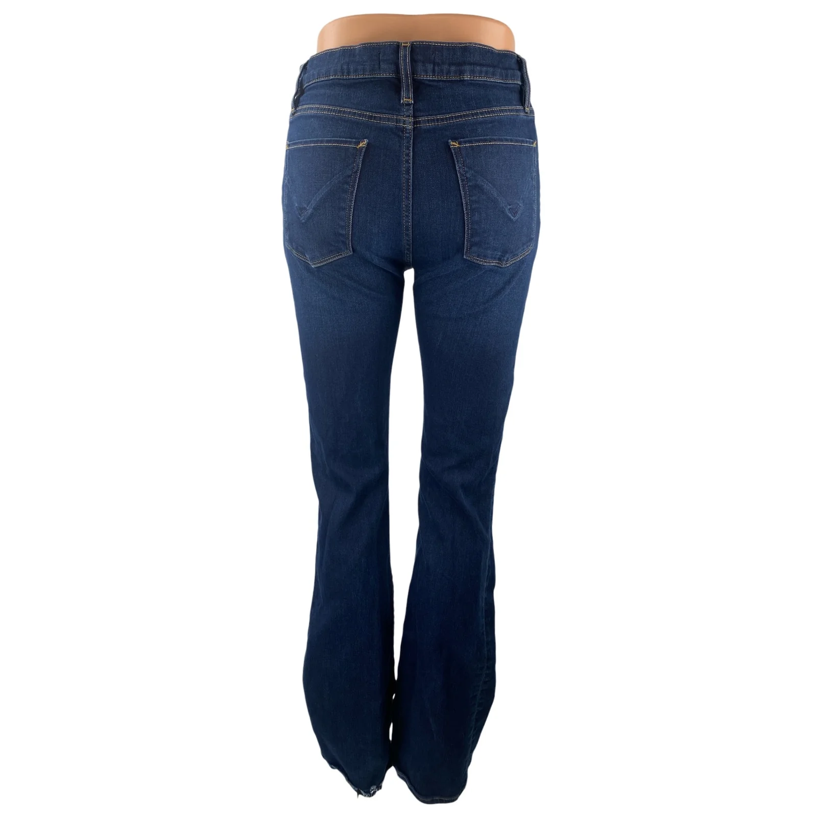 Hudson Women's Dark Blue Wash Mid Rise Skinny Bootcut Flare Denim Jeans Pants 28 - Image 4