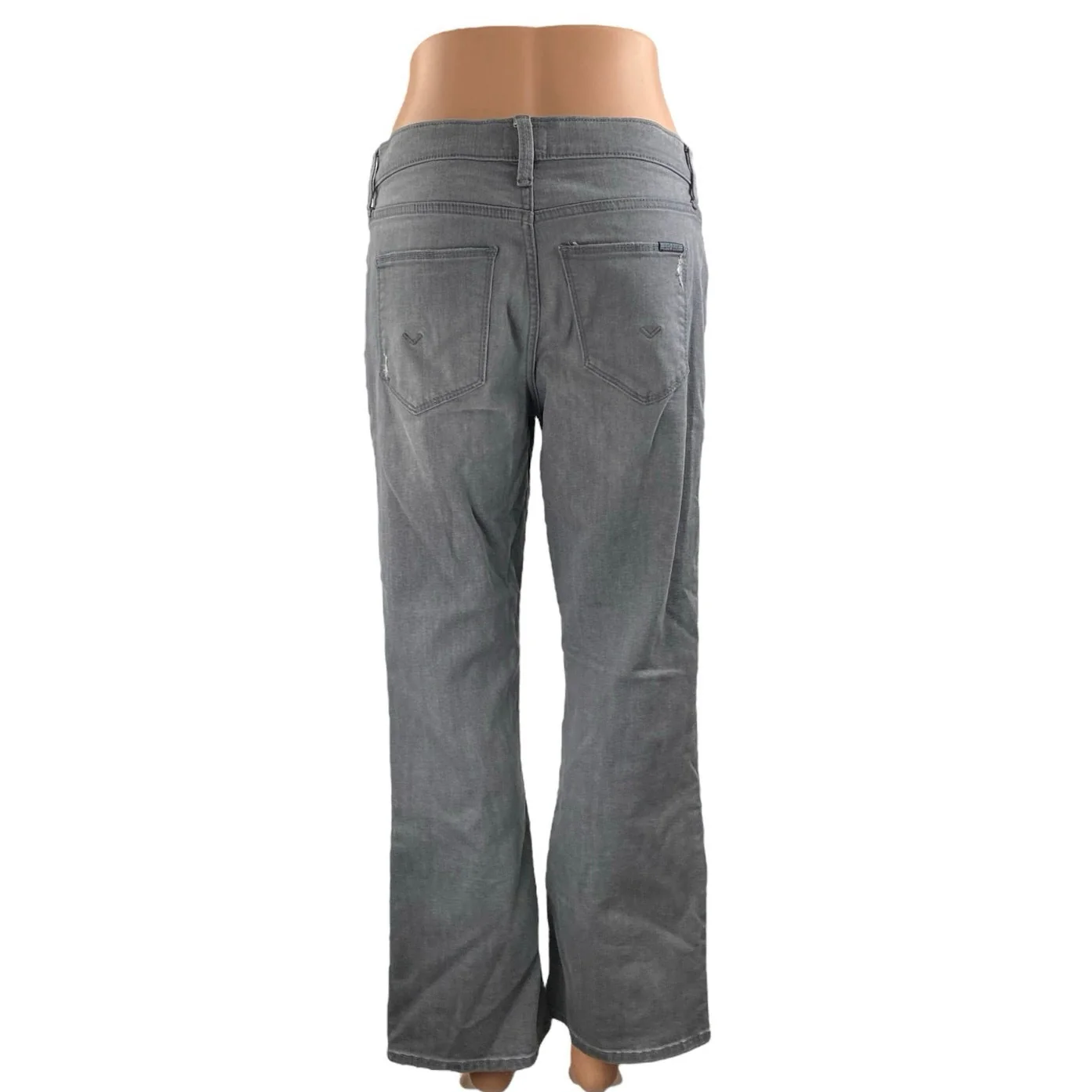 Hudson Women's Gray Mid Rise Distressed Baggy Wide Leg Denim Jeans Pants Size 28 - Image 3
