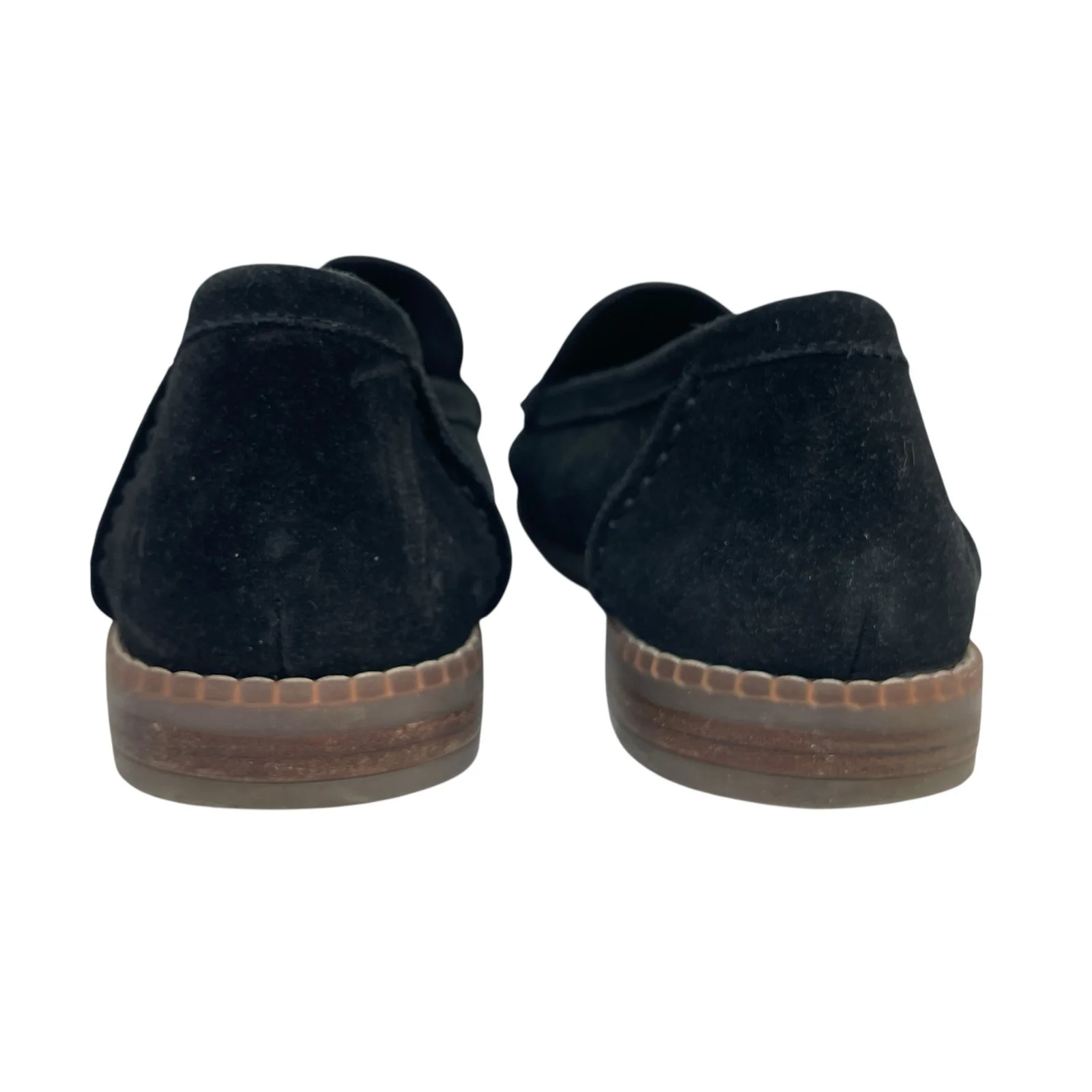 Hush Puppies Lucy Black Suede Almond Toe Slip On Penny Loafers Flats Size 8 - Image 3