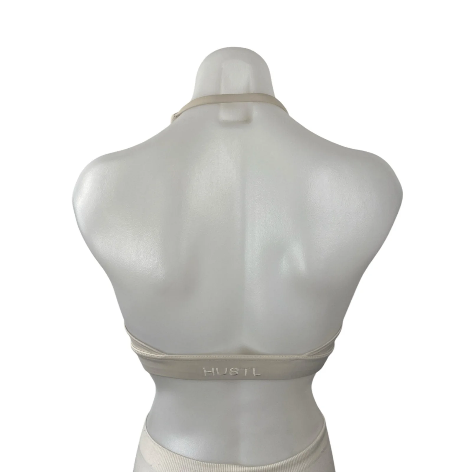HUSTL White Halter Sleeveless Yoga Athletic Activewear Tank Sports Bra Top Sz XS - Image 4