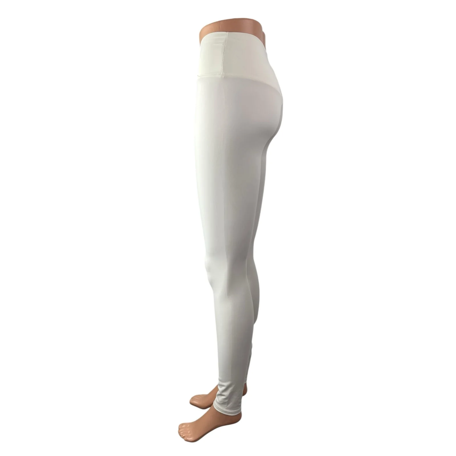 Hustl Women's White Mid Rise Yoga Workout Gym Athletic Leggings Pants Size XS - Image 4