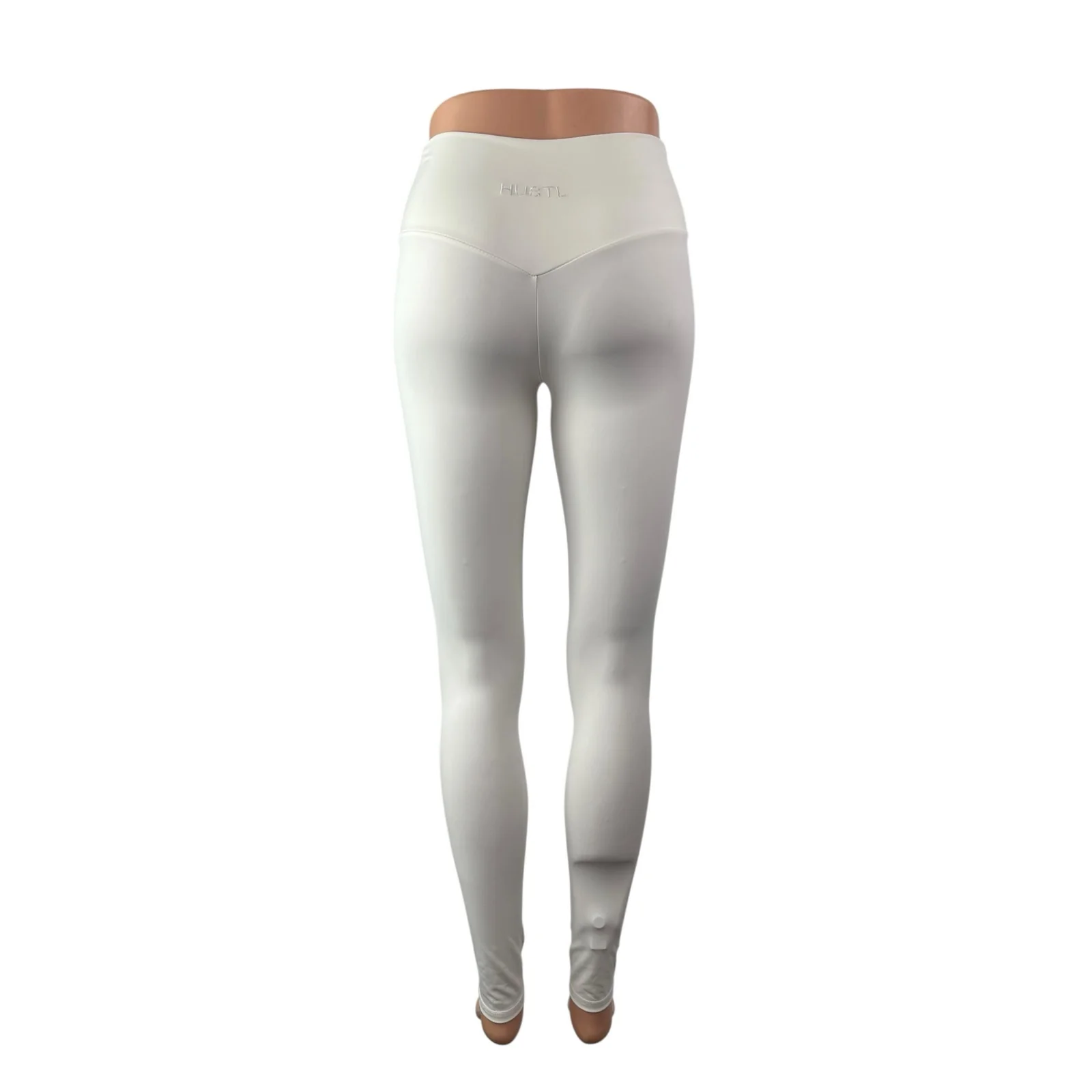 Hustl Women's White Mid Rise Yoga Workout Gym Athletic Leggings Pants Size XS - Image 5