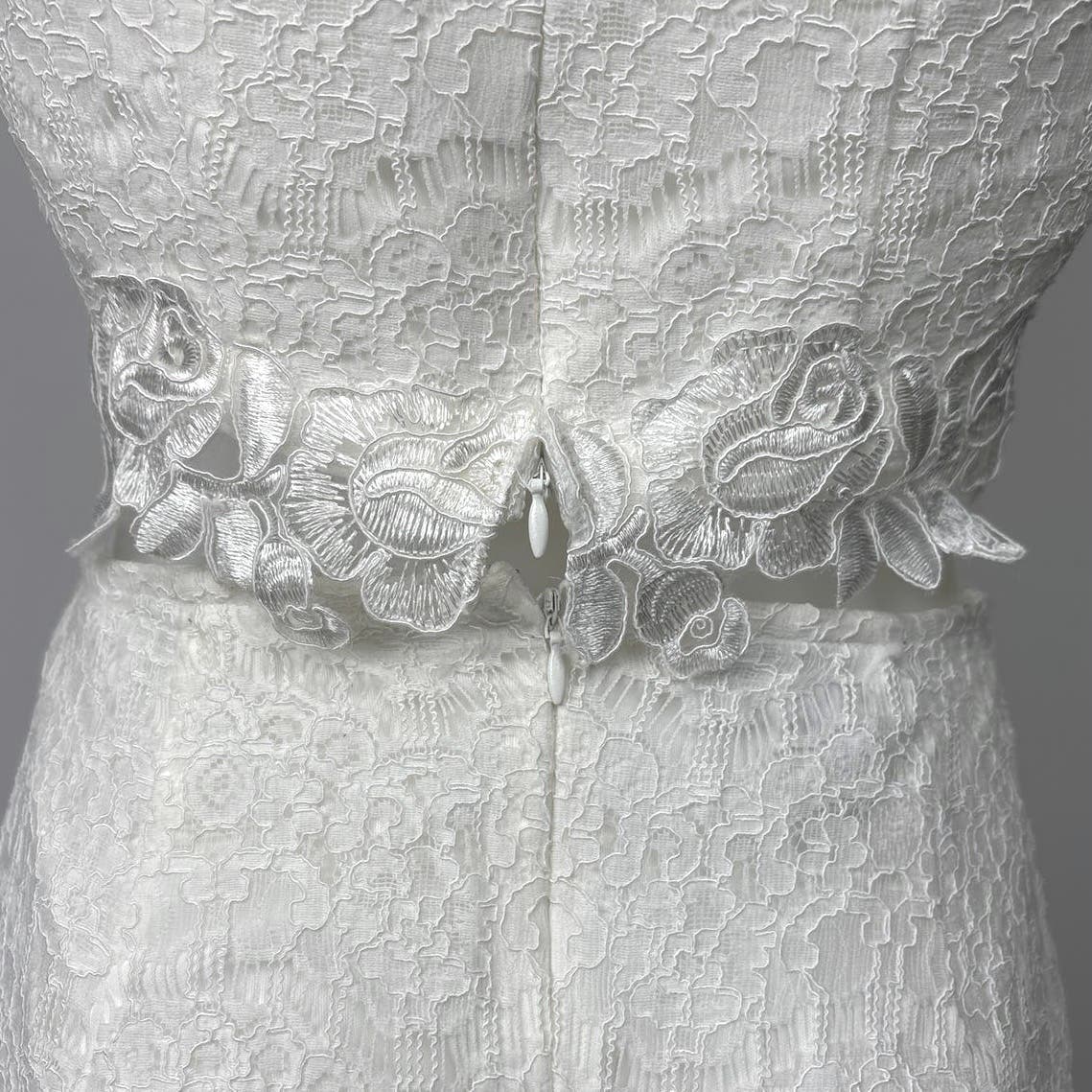 I.N. San Francisco White Cotton Lace Sleeveless Crop Top Mini Skirt Set Size S - Image 5