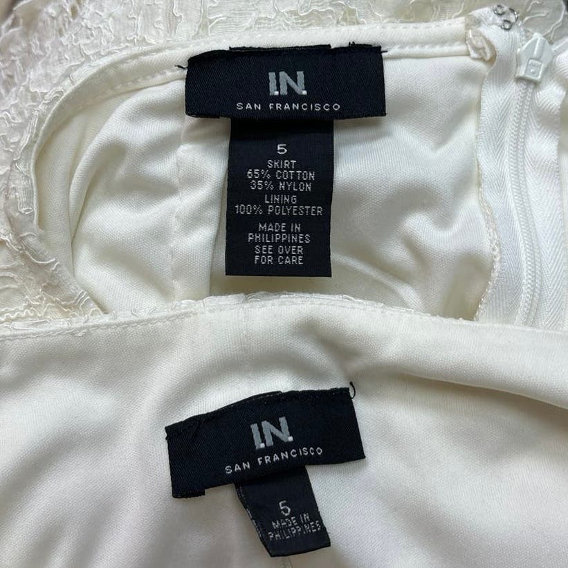 I.N. San Francisco White Cotton Lace Sleeveless Crop Top Mini Skirt Set Size S - Image 6