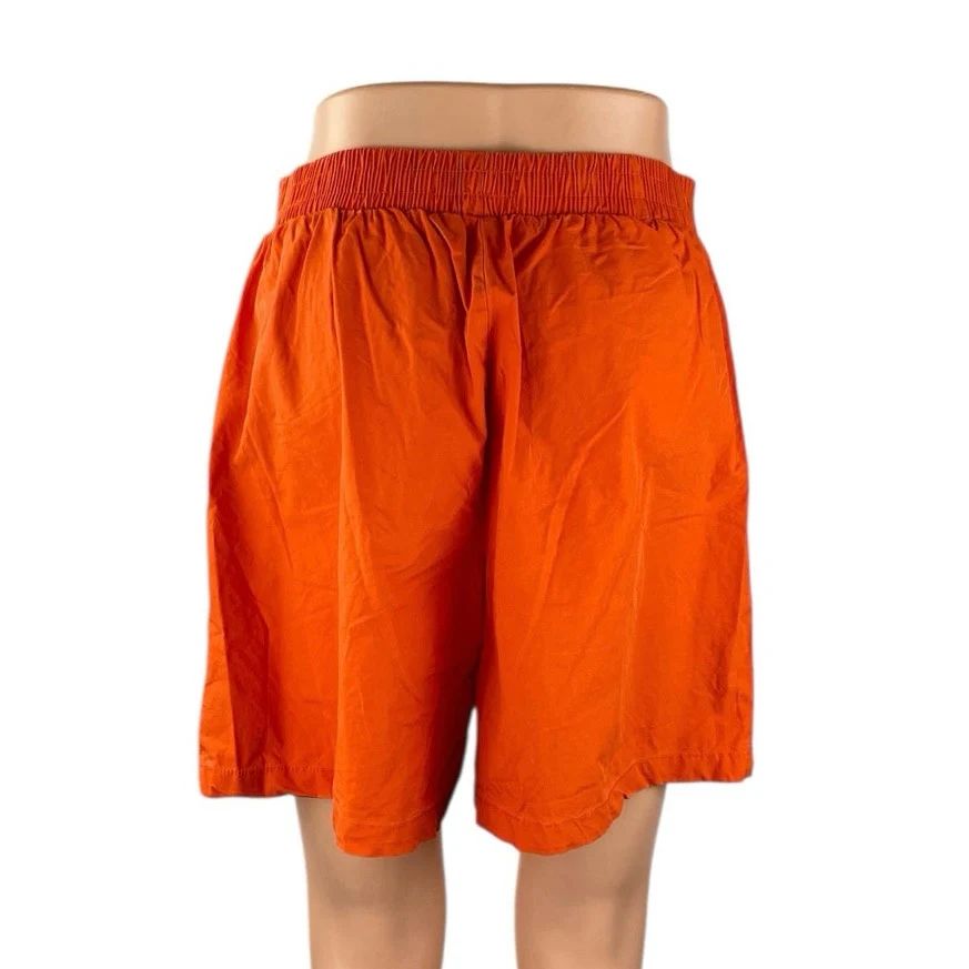Ichi Women's Orange Elastic High Waist Wide Leg Casual Lounge Sweat Shorts Sz 38 - Image 3