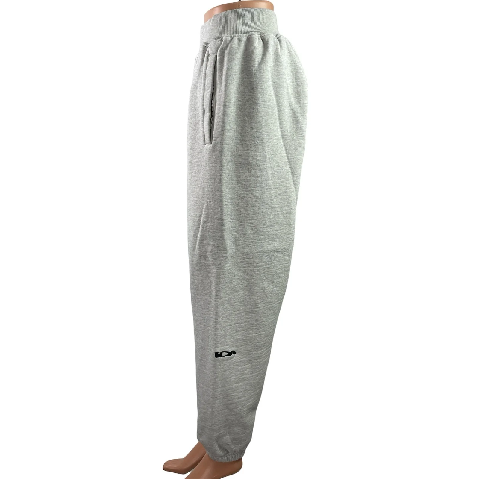 IDA Supply Womens Gray Fleece Logo Tapered Leg Lounge Jogger Sweat Pants Size L - Image 2