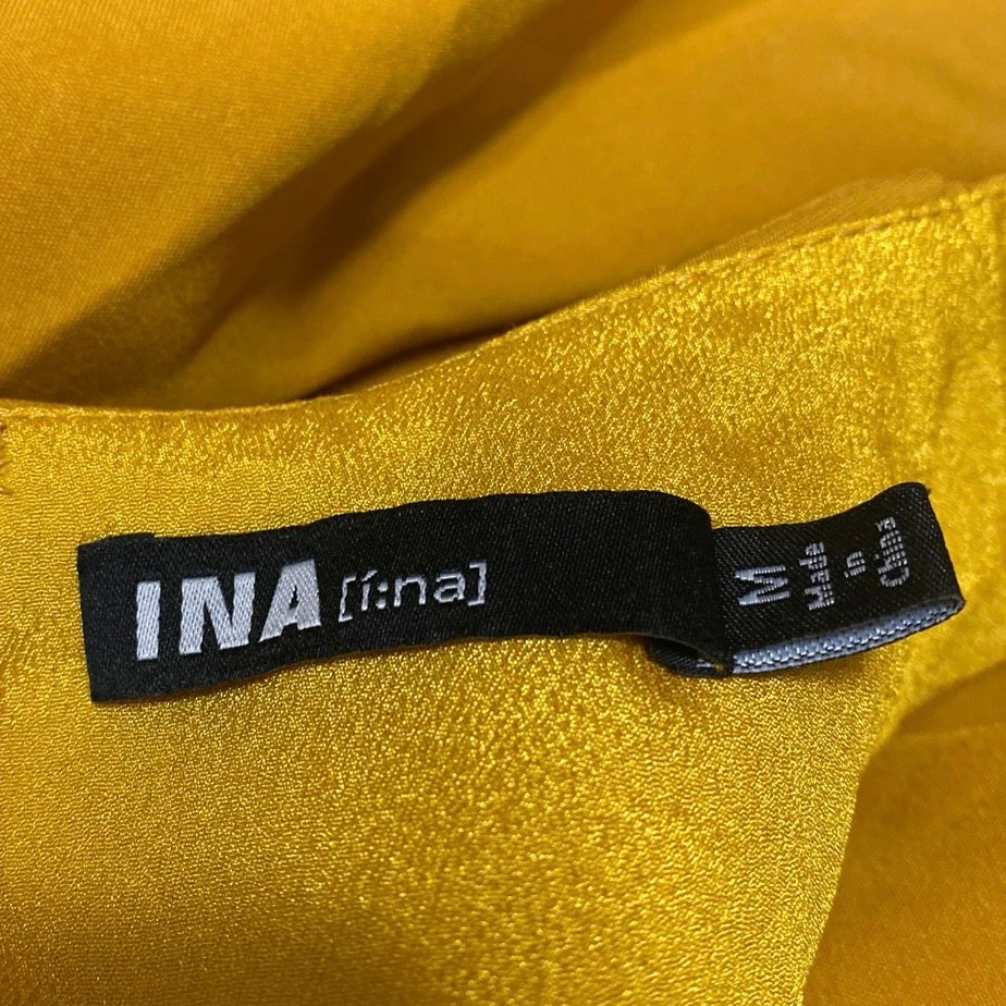 INA Women's Yellow Ruffle Sleeveless Mini Skater A-Line Fit & Flare Dress Size M - Image 4