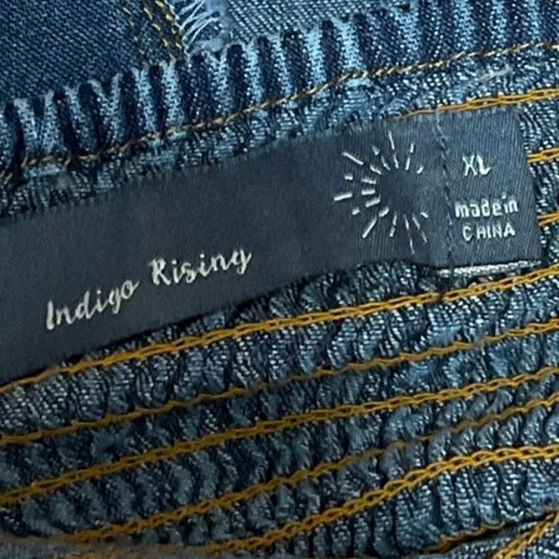 Indigo Rising Sleeveless Cami Camisole Smocked Crop Denim Bustier Tank Top XL - Image 4