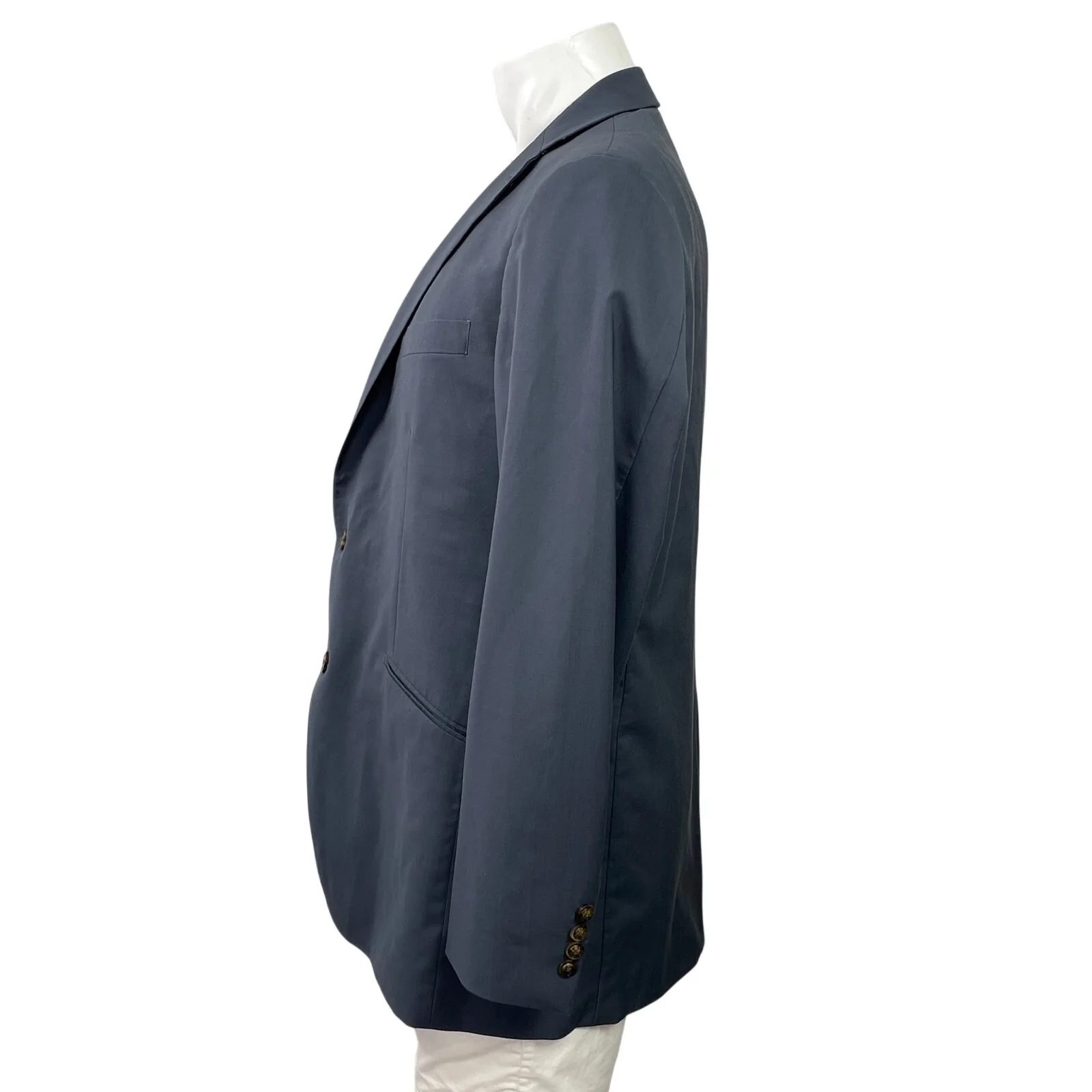 Indochino Men's Blue Gray Notch Lapel Pocket Long Sleeve Blazer Coat Jacket L - Image 2
