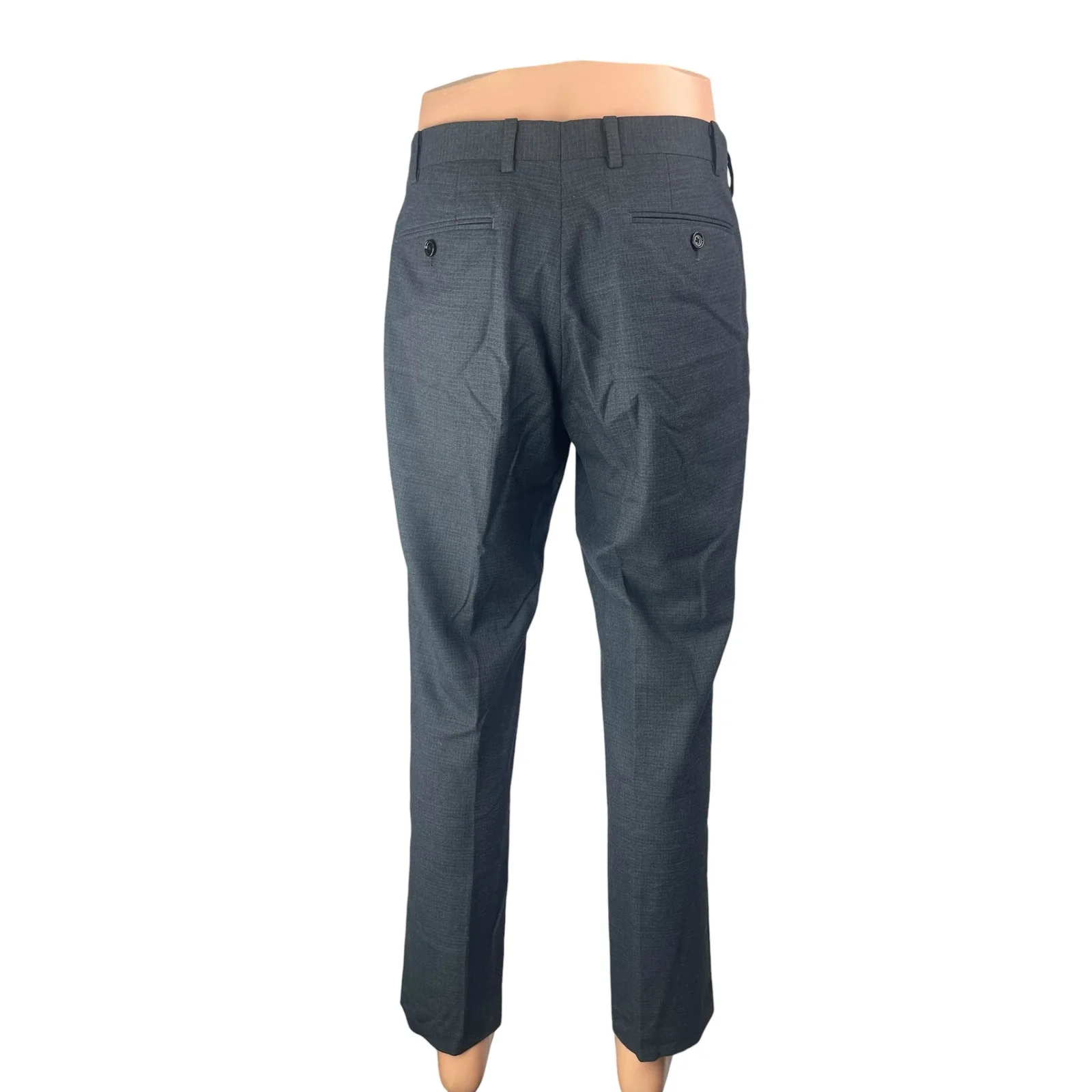Indochino Men's Gray Mid Rise Slim Straight Leg Trousers Dress Pants Size 34x30 - Image 2
