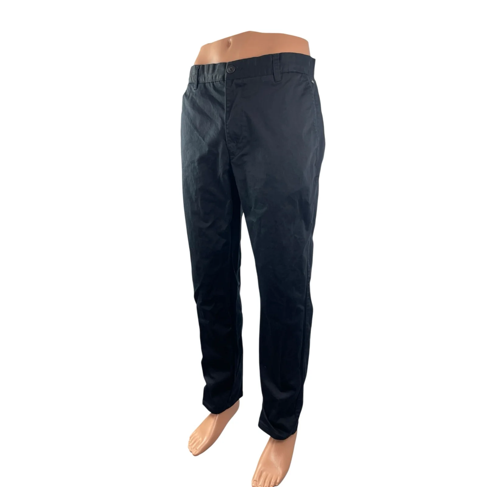 Industrie Men's Black Chino Khaki Straight Tapered Trousers Dress Pants Size 36 - Image 3