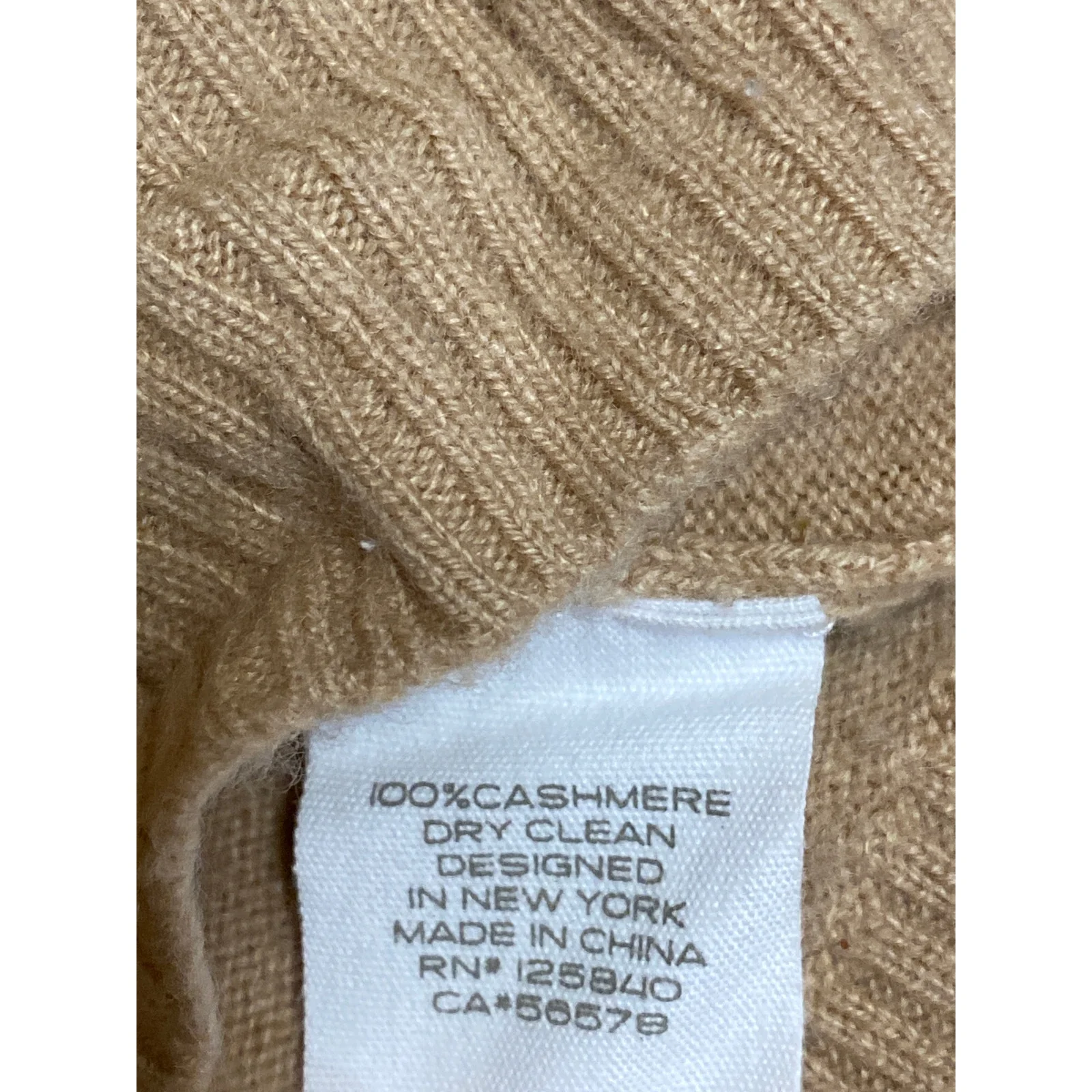 Intermix Elroy 100% Cashmere Women's Beige V Neck Long Sleeve Crop Sweater Top L - Image 6