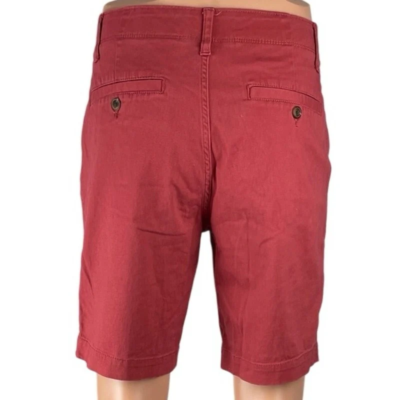 Iron Powerflex Stretch Men's Red High Rise Chino Walking Beach Bermuda Shorts 30 - Image 4