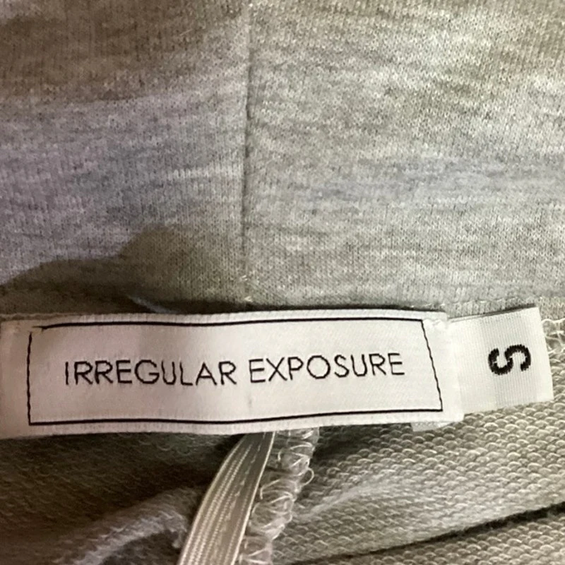 Irregular Exposure Gray Ruched Split Hem Skinny Leg Pockets Sweat Casual Pants S - Image 4