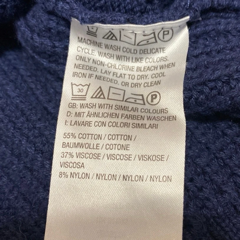 Isaac Mizrahi Men's Blue Cable Knit Crewneck Long Sleeve Sweatshirt Sweater XS - Image 4