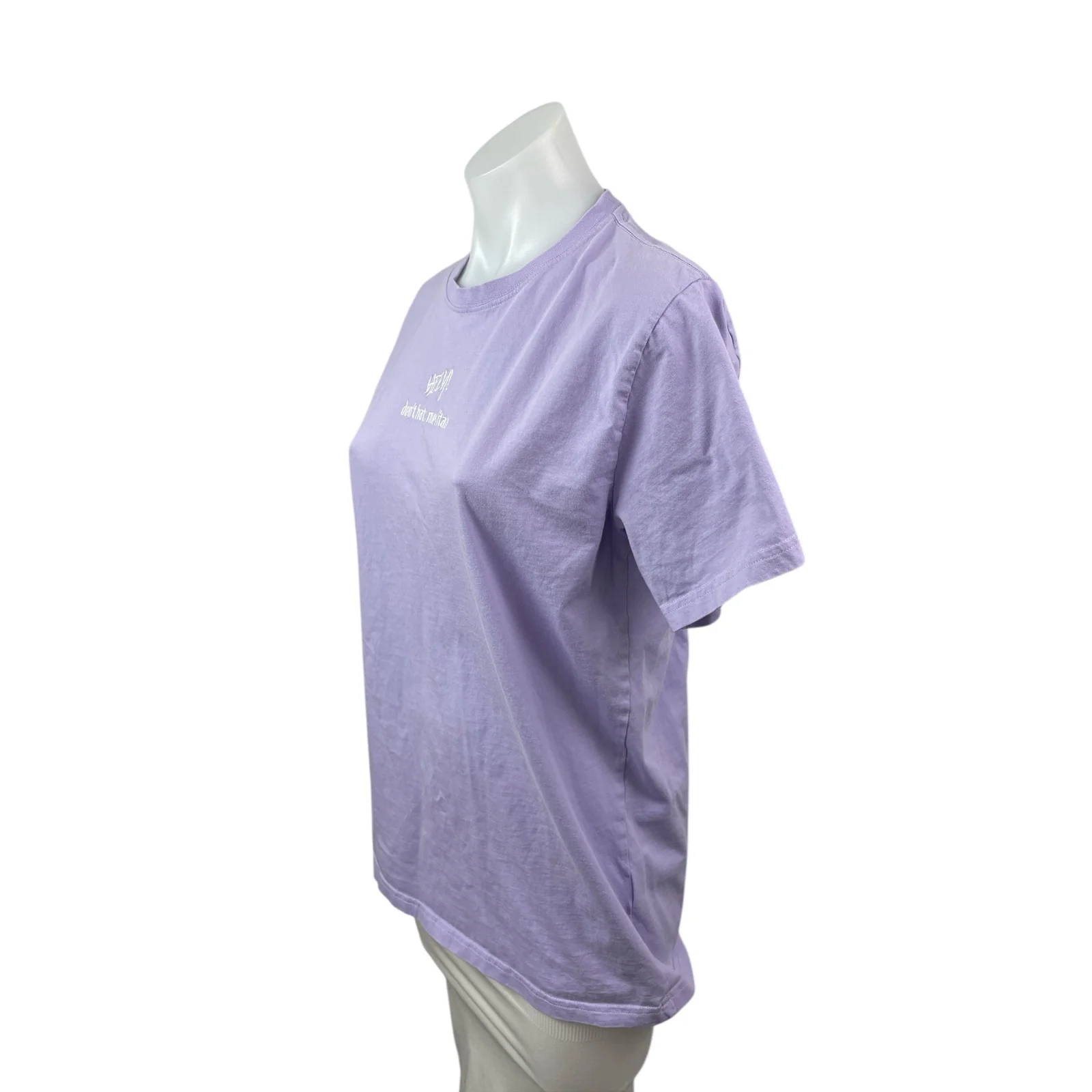 Its Heey Purple Lilac Don't Hate Meditate Short Sleeve T Shirt Tee Top Size S - Image 3