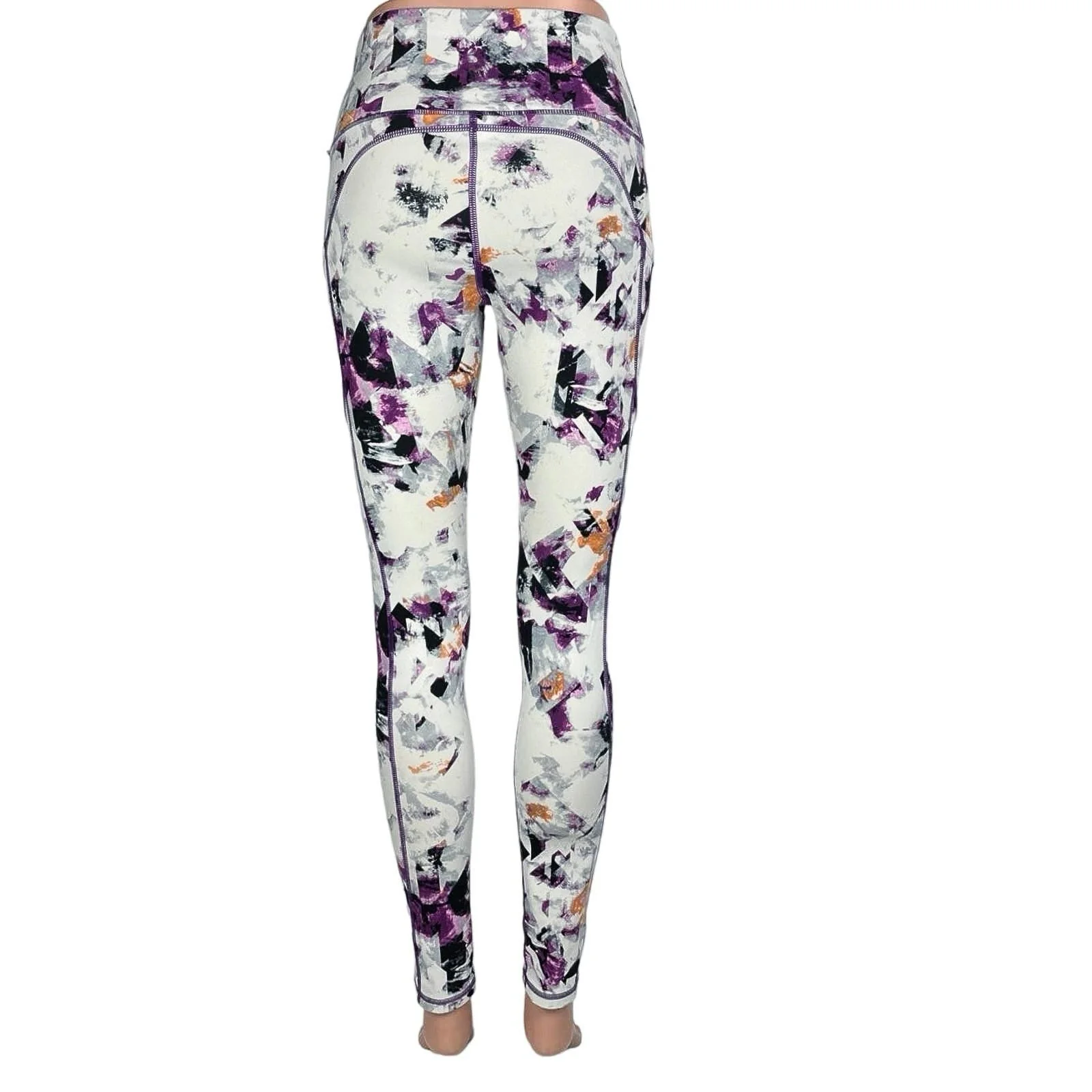 IUGA Pockets Printed Crystal Purple Abstract Print Pocket Yoga Leggings Size S - Image 3
