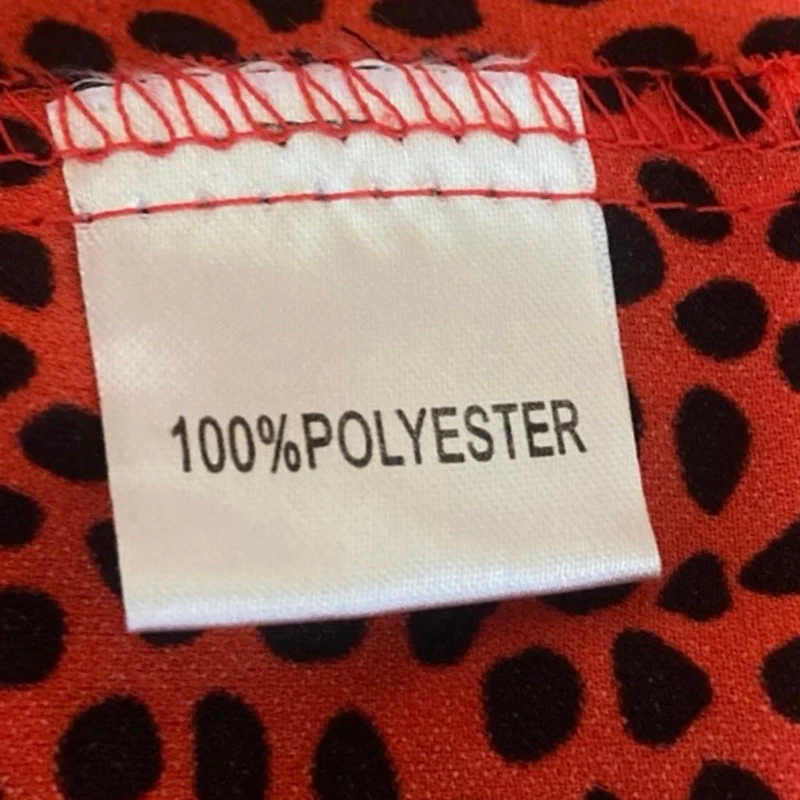 IVIVI Red Animal Leopard Print V-neck Ruffle Long Sleeve Mini Wrap Dress Size S - Image 4