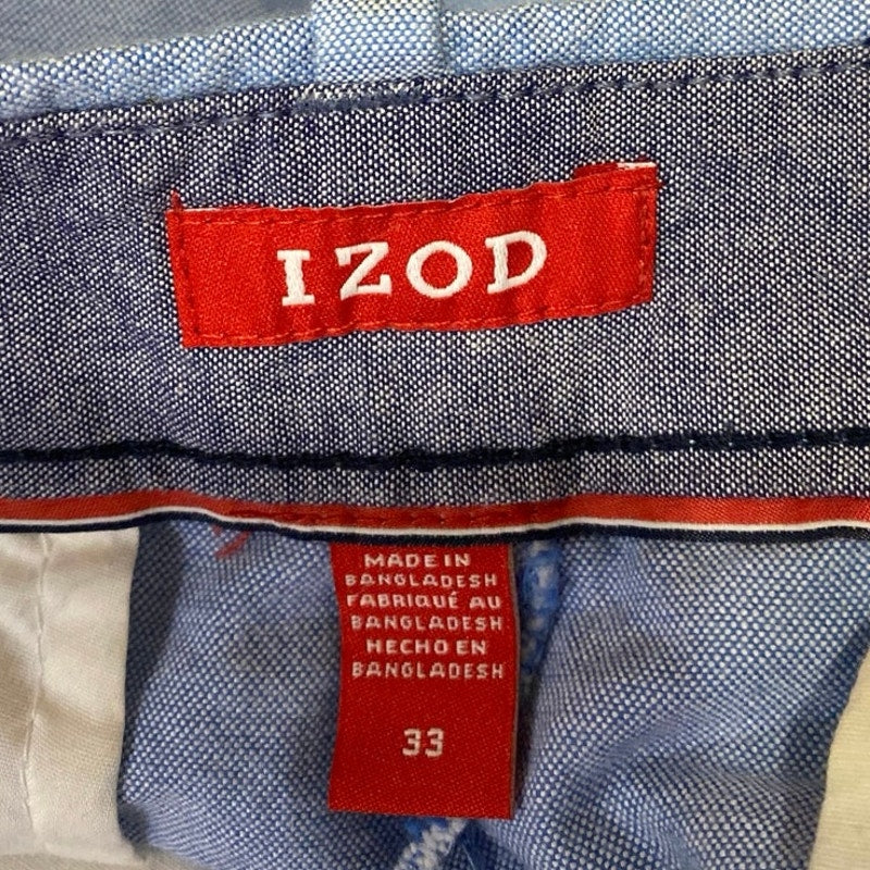 Izod Newport Oxford Men's Blue Cotton Chambray Lightweight Chino Shorts Size 33 - Image 4
