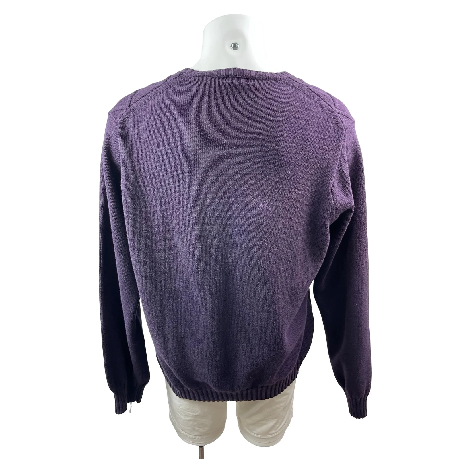 Izod Purple Diamond Cable Knit Long Sleeve Athletic Sweatshirt Sweater Top Sz XL - Image 4
